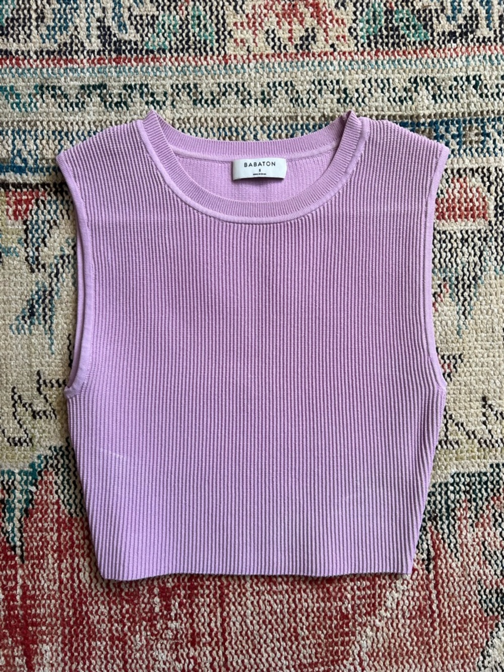 ARITZIA / BABATON Lavender Ribbed Crewneck Tank